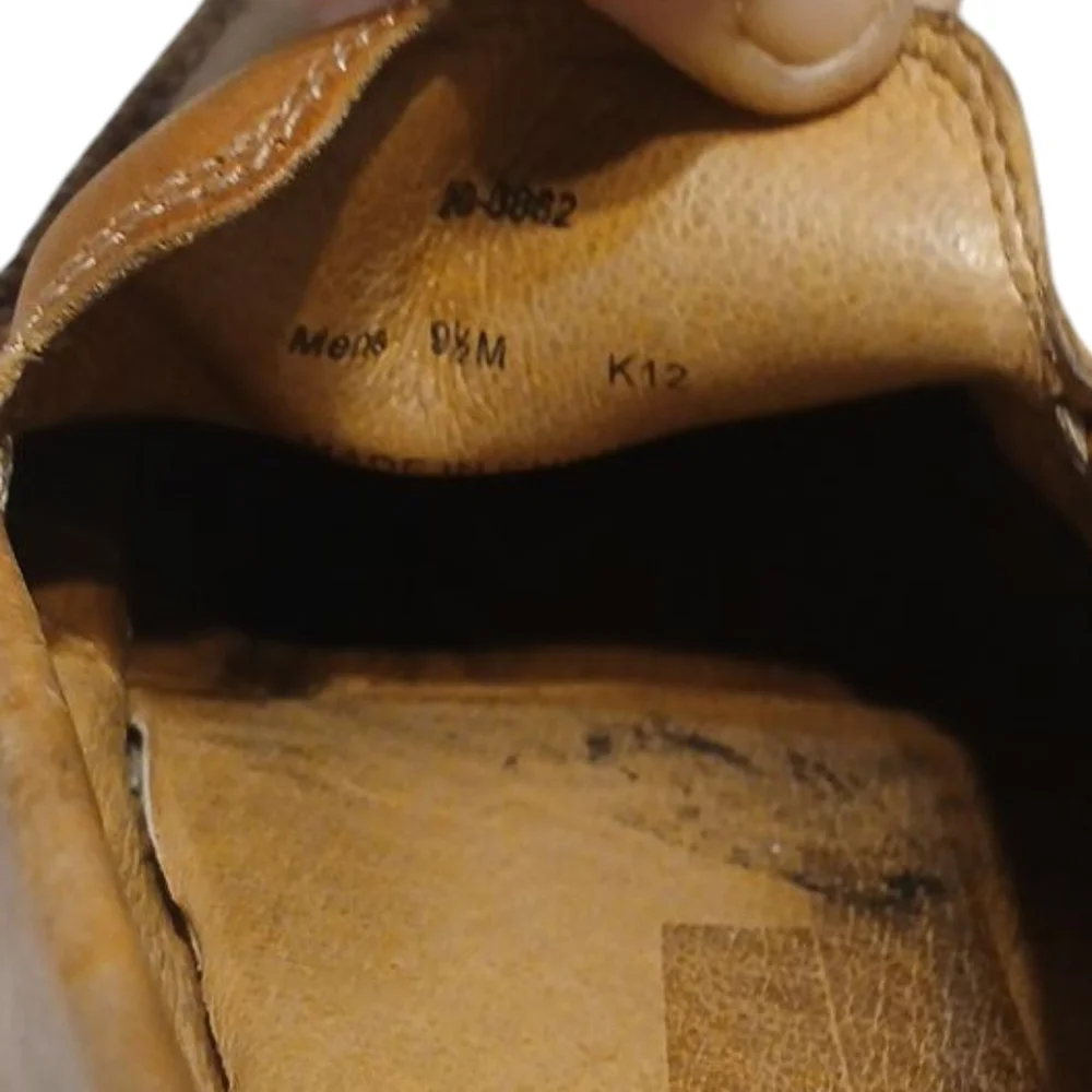 J & M Men's Tan Leather Slip-On Loafers size 9.5